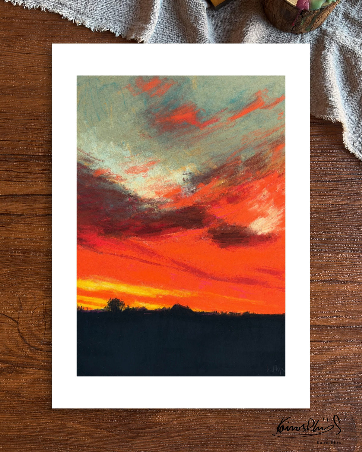 Red Drifted Across the Evening — A4 Fine Art Print