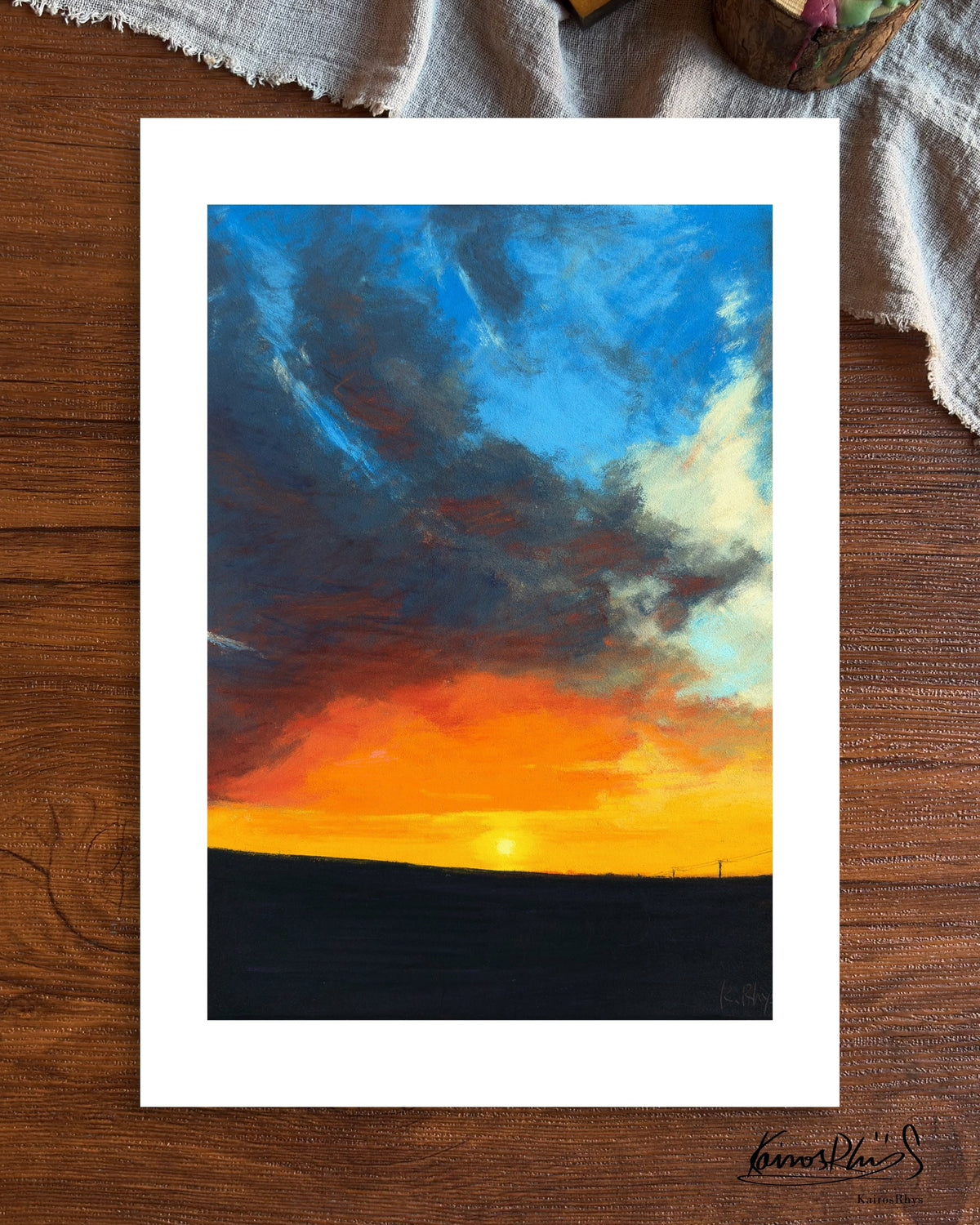Blue Clouds Held the Last Light — A4 Fine Art Print