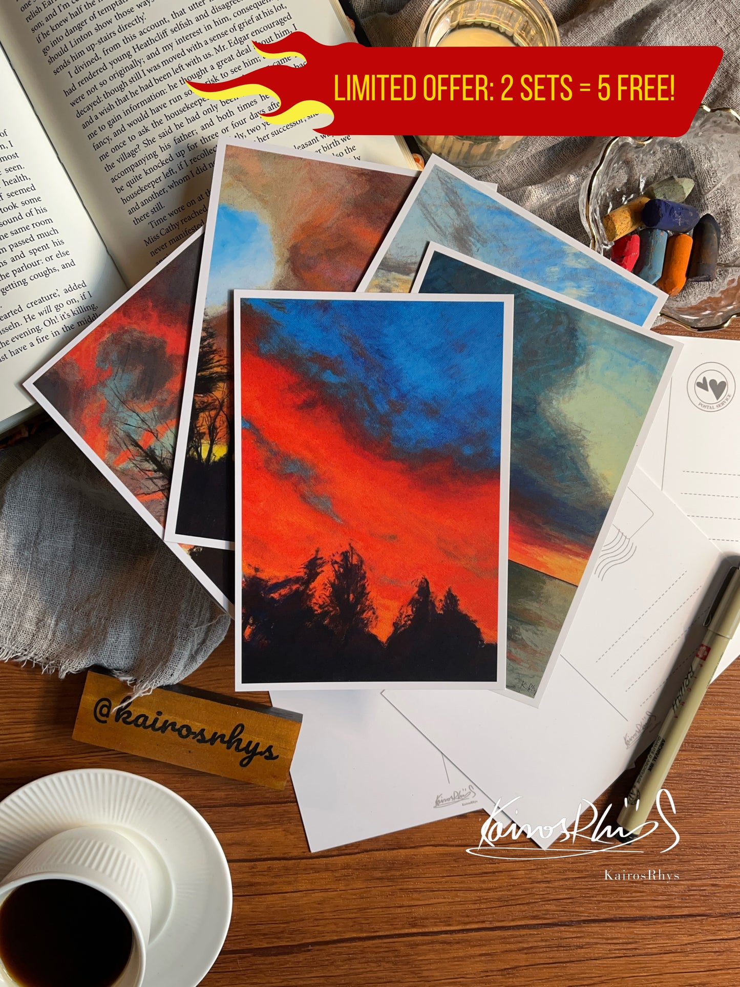 Set of 10 Postcards | 1st Series - Sunset Landscape Art Prints