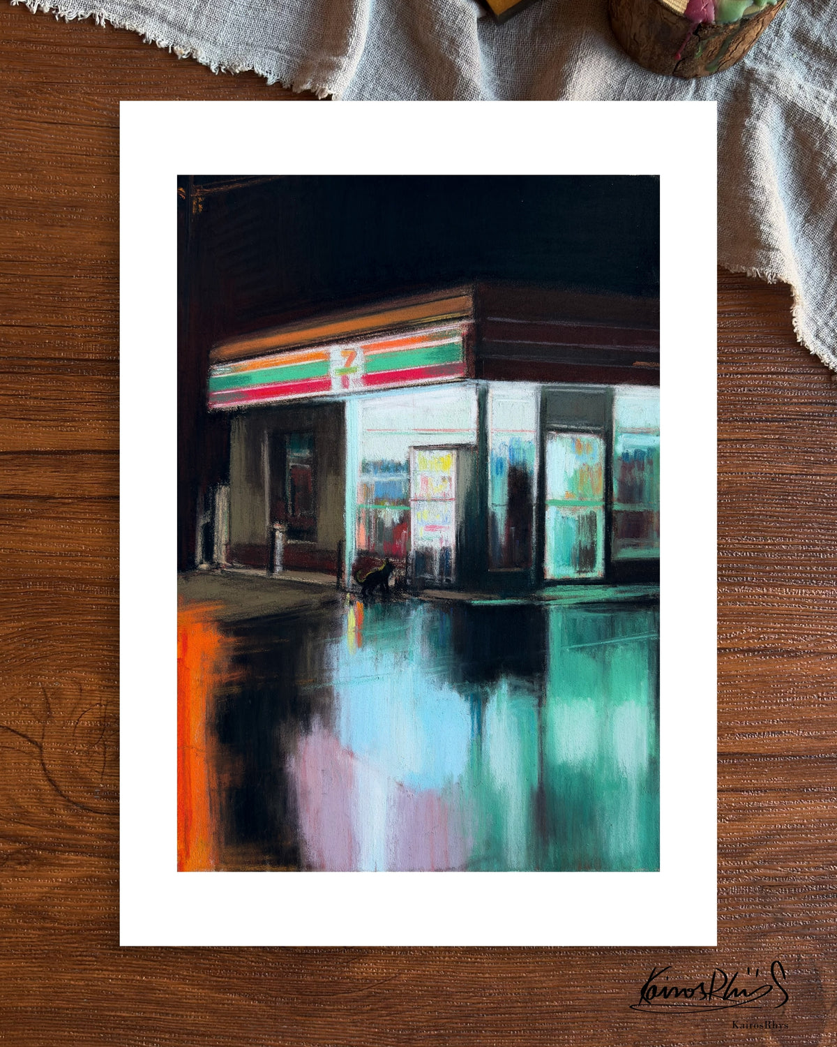 Colours Left on the Wet Street — A4 Fine Art Print