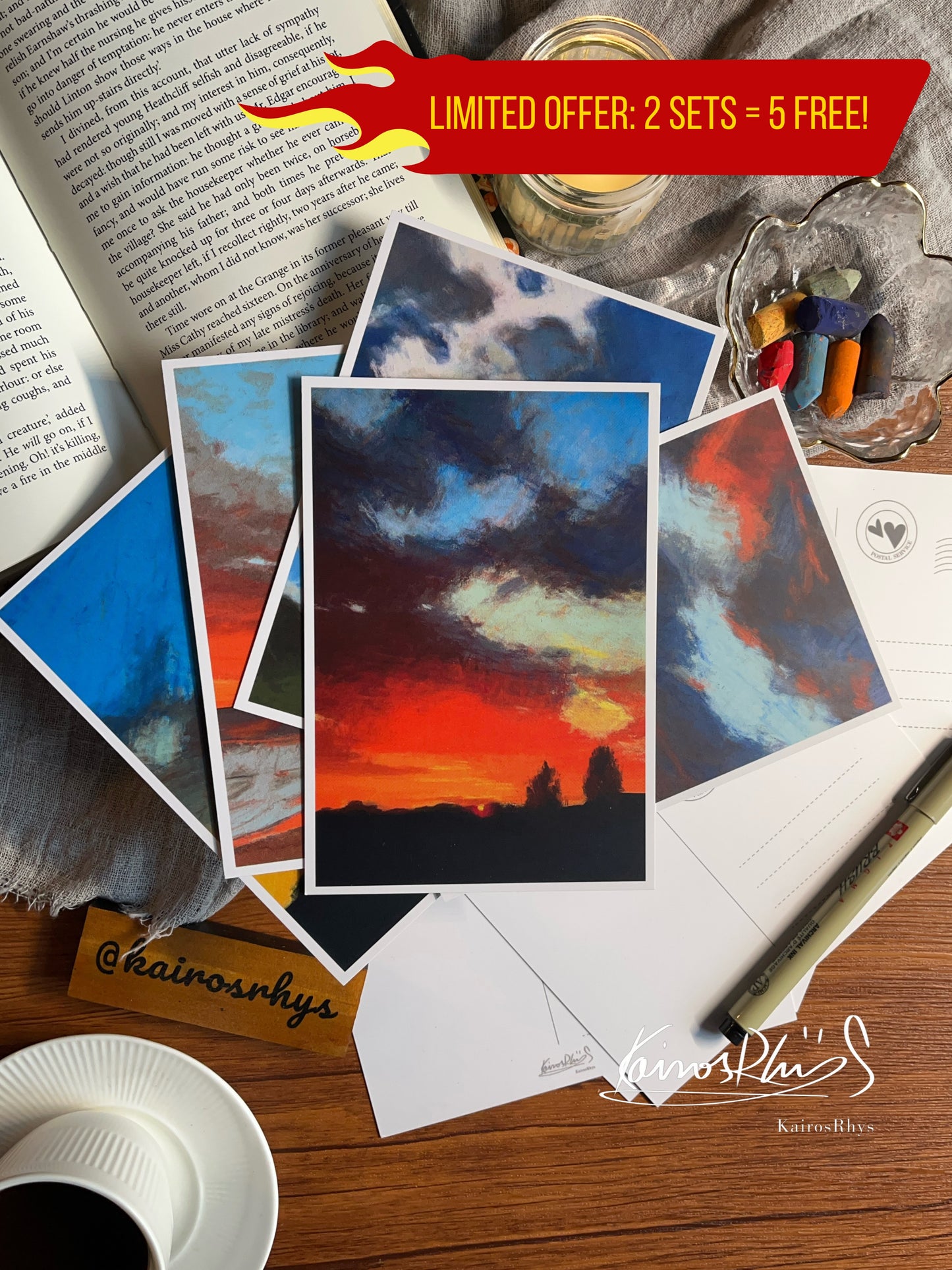 Set of 10 Postcards | 3rd Series - Sunset Landscape Art Prints