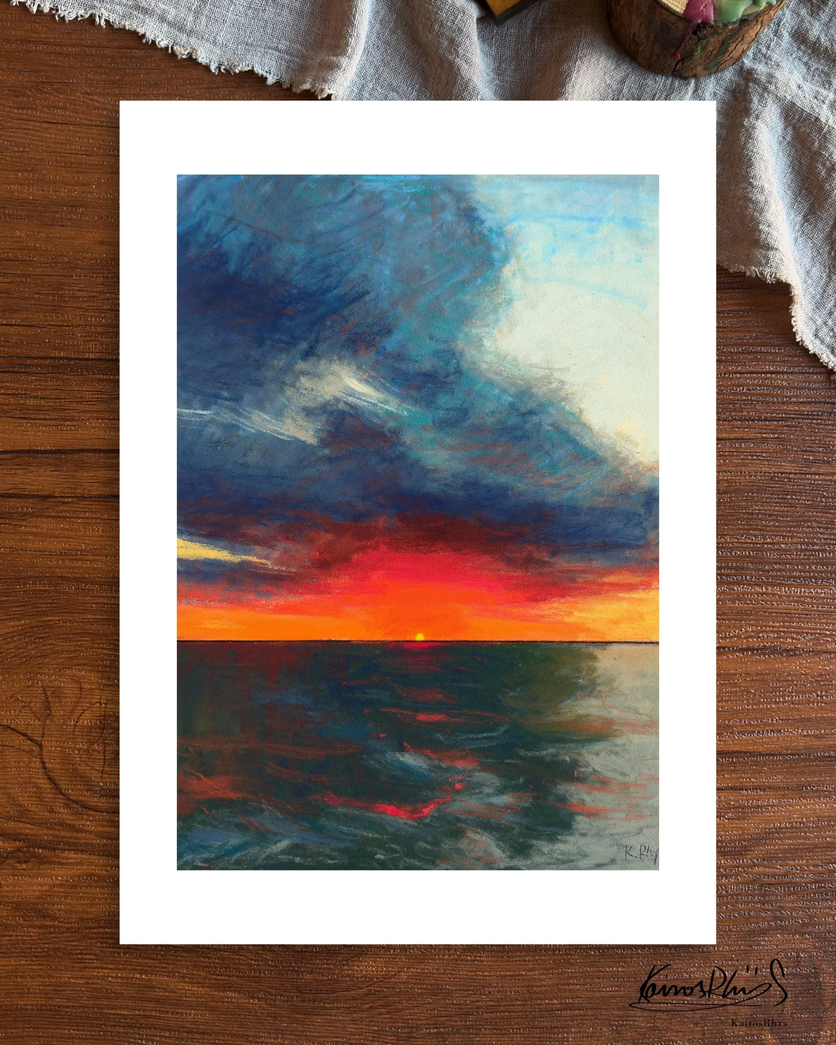 The Last Red Light Crossed the Water— A4 Fine Art Print