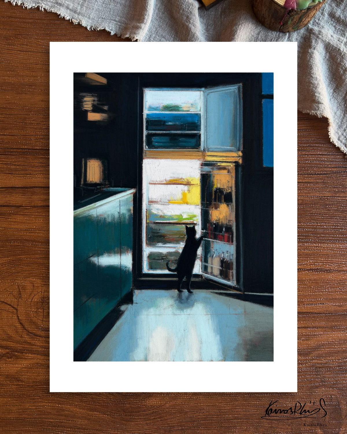 Midnight Fridge Light— A4 Fine Art Print