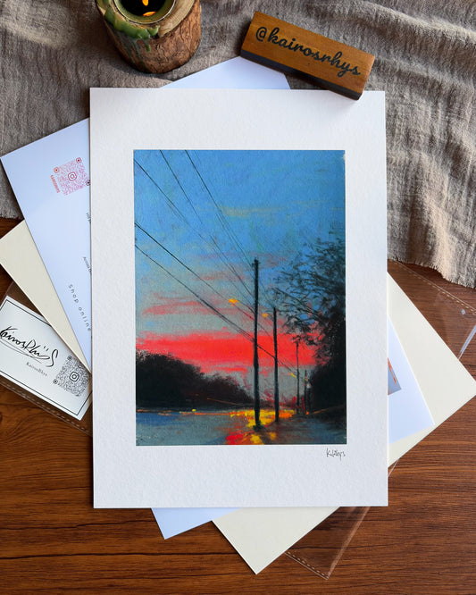 Crimson Horizon — A4 Fine Art Print