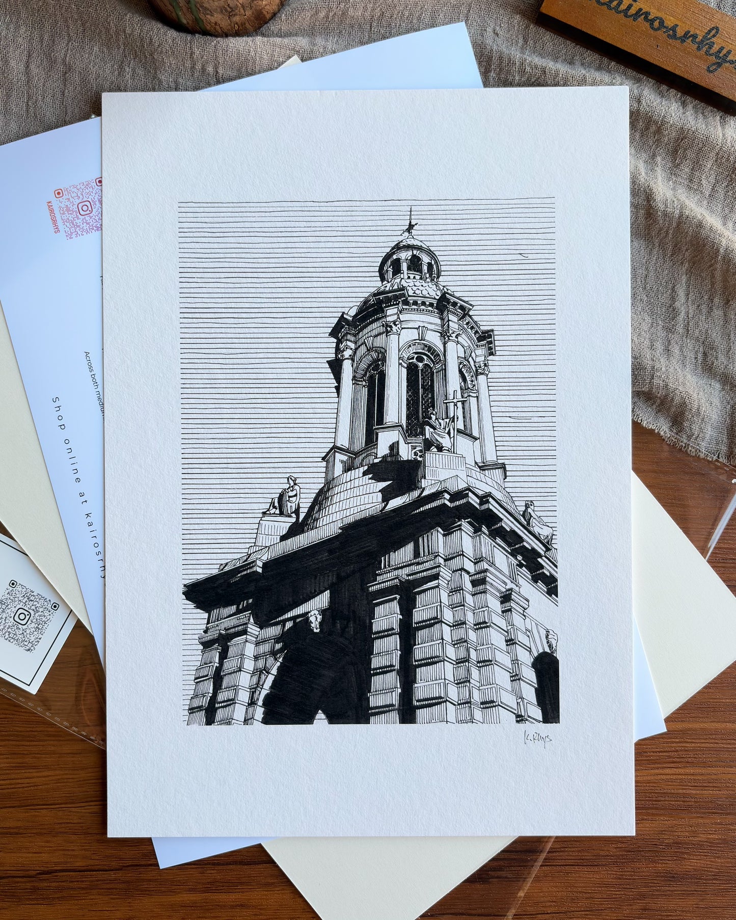 Campanile, Trinity College Dublin — A4 Fine Art Print