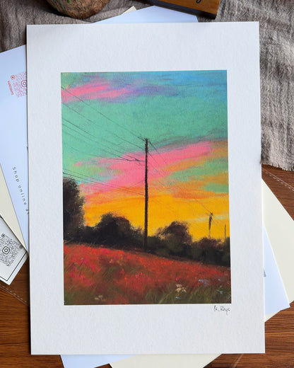 Pink Sunset – A4 Fine Art Print