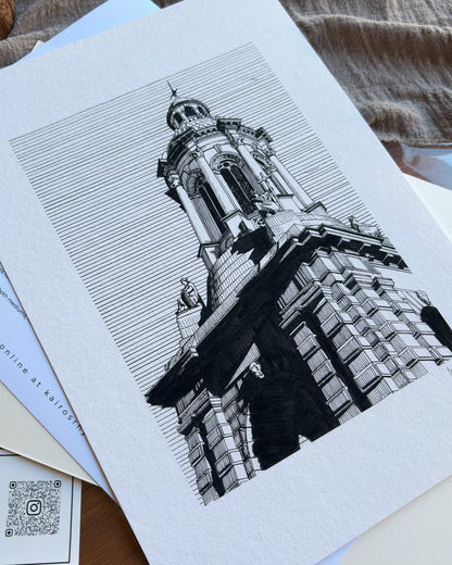 Campanile, Trinity College Dublin — A4 Fine Art Print