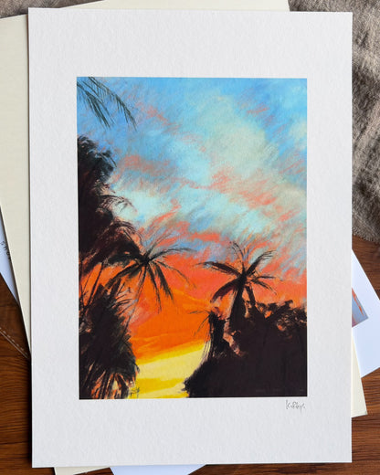 Tropical Dusk — A4 Fine Art Print