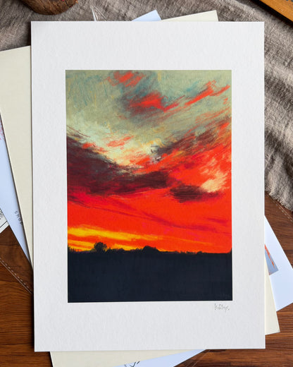 Burning Sky — A4 Fine Art Print