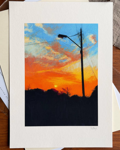 Streetlight at Dusk — A4 Fine Art Print